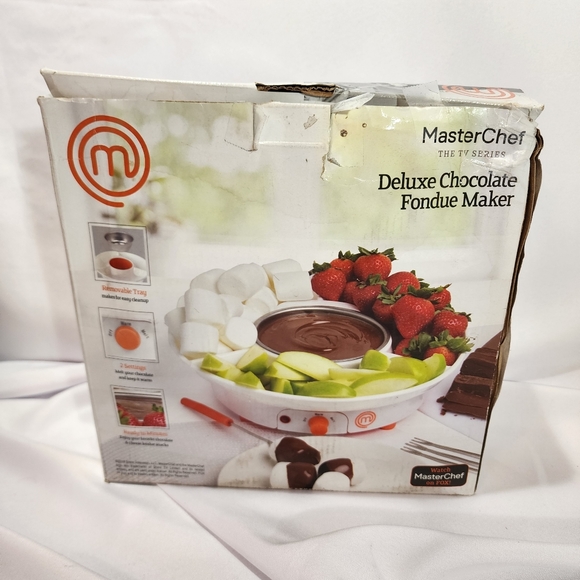 Chocolate Fondue Maker Pot Electric Dessert Set 4Forks & Party Serving Tray - Picture 5 of 5